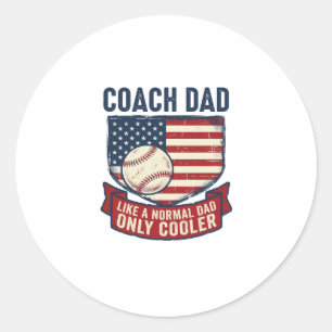 Adesivo Camisa Coach Dad Baseball Patriótico Vintage Desig