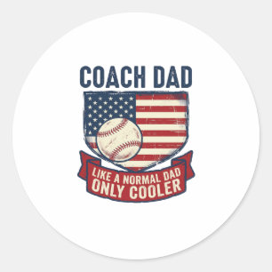 Adesivo Camisa Coach Dad Baseball Patriótico Vintage Desig