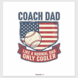 Adesivo Camisa Coach Dad Baseball Patriótico Vintage Desig