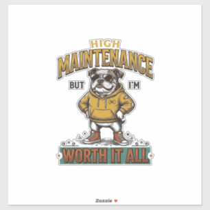 Adesivo Camisa com Citação Engraçada de Bulldog Vintage De