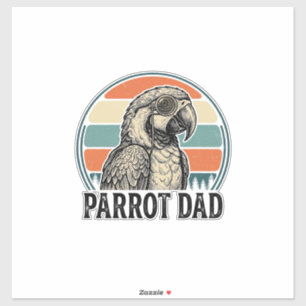 Adesivo Camisa com Desenho de Gravura de Papagaio Pai Pôr