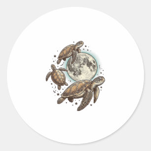 Adesivo Camisa com Desenho de Tartaruga Marinha Gravada à