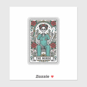 Adesivo Camisa com Design de Carta de Tarot de Enfermeira