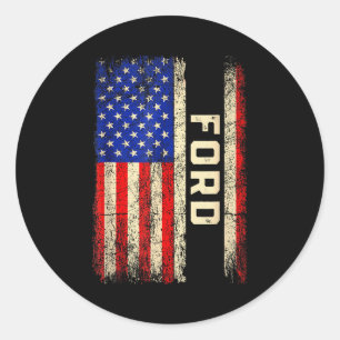 Adesivo Camisa com Sobrenome Ford Nome Ford Bandeira Ameri