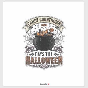 Adesivo Camisa Contagem Regressiva de Doces de Halloween V
