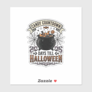 Adesivo Camisa Contagem Regressiva de Doces de Halloween V