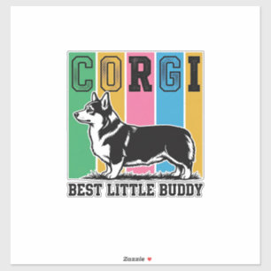 Adesivo Camisa Corgi Love Gravura Vintage Silhueta de Cach