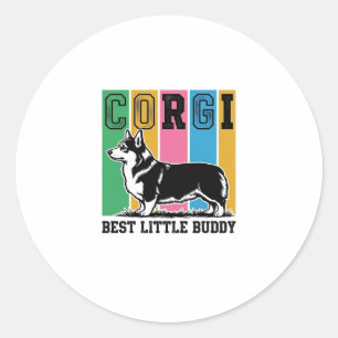 Adesivo Camisa Corgi Love Gravura Vintage Silhueta de Cach