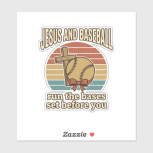 Adesivo Camisa Cristã Vintage Jesus e Beisebol