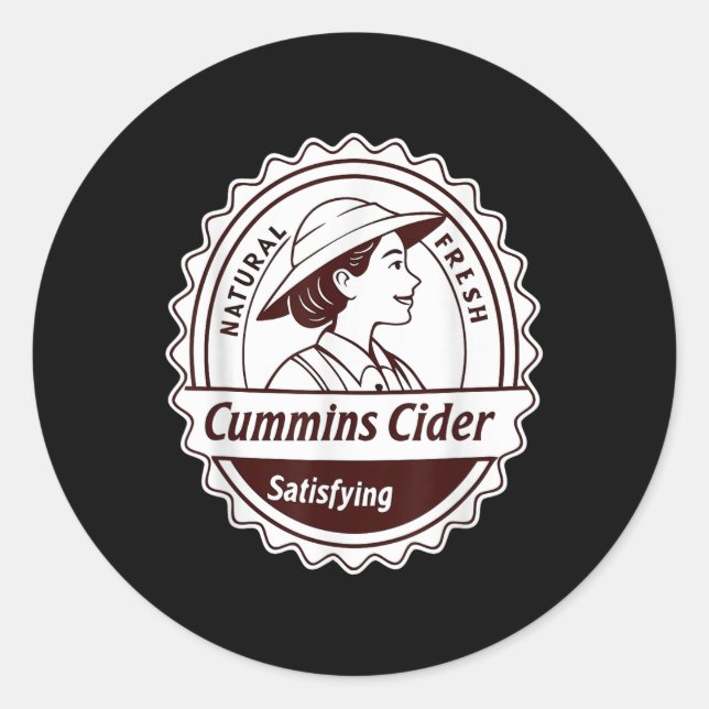 Adesivo Camisa Cummins Cider - Presente de Piada Engraçada (Frente)