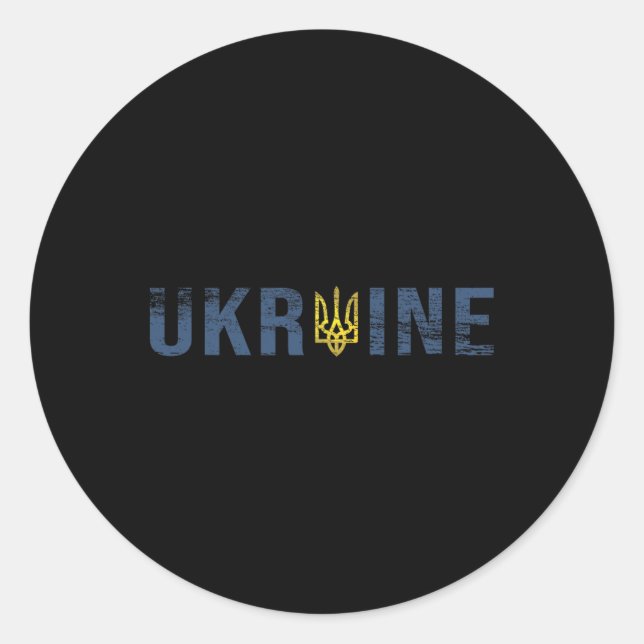 Adesivo Camisa da Ucrânia Tryzub Tridente Emblema Militar  (Frente)