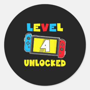 Adesivo Camisa de 4º Aniversário com Level 4 Desbloqueado