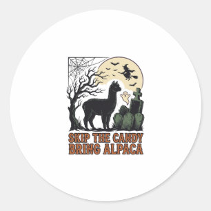 Adesivo Camisa de Alpaca de Halloween Fofa Espantosa Vinta