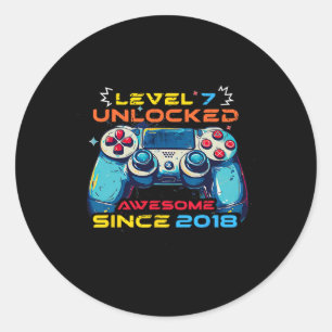 Adesivo Camisa de Aniversário de 7 Anos de Gamer Desbloque