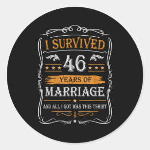 Adesivo Camisa de Aniversário de Casamento de 46 anos para