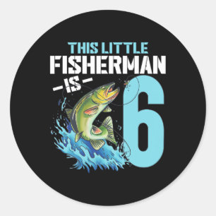 Adesivo Camisa de aniversário de meninos pescando 6 anos d