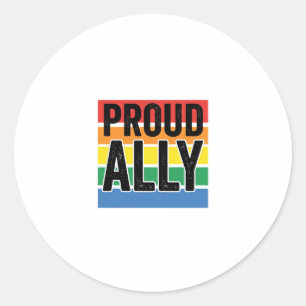 Adesivo Camisa de Apoio ao Orgulho Vintage Proud Ally Desi