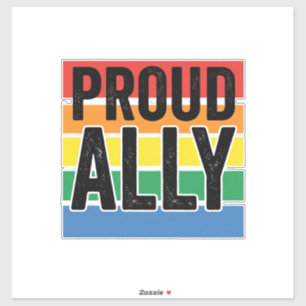 Adesivo Camisa de Apoio ao Orgulho Vintage Proud Ally Desi