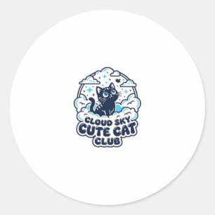Adesivo Camisa de Arte para Amante de Gato Fofo no Céu de 