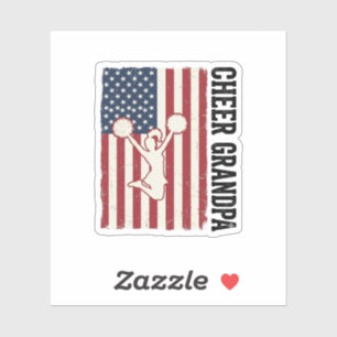 Adesivo Camisa de bandeira vintage patriótica Cheer Grandp