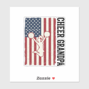 Adesivo Camisa de bandeira vintage patriótica Cheer Grandp