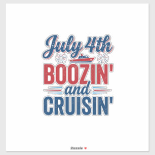 Adesivo Camisa de Barco Vintage Boozin e Cruisin de 4 de J