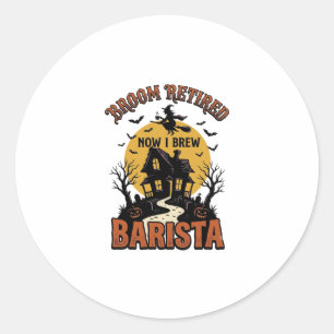 Adesivo Camisa de Barista de Halloween Bruxa Engraçada Pun