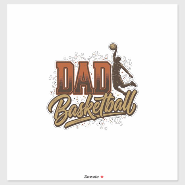 Adesivo Camisa de Basquete do Papai com Desenho de Gravaçã (Folha)