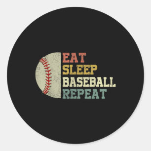 Adesivo Camisa de beisebol Comer Dormindo Baseball Repete