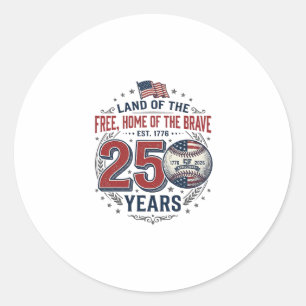 Adesivo Camisa de beisebol patriótica 250 anos de design v