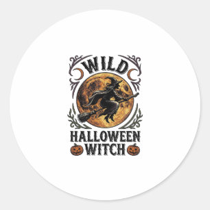 Adesivo Camisa de Bruxa de Halloween Vassoura Vintage Gráf