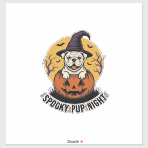 Adesivo Camisa de Bulldog de Halloween com Cachorro de Abó