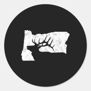 Adesivo Camisa de Caça ao Elk do Oregon - Forma do Estado