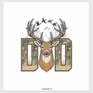 Adesivo Camisa de caça ao veado pai Camo Buck Vector Desig