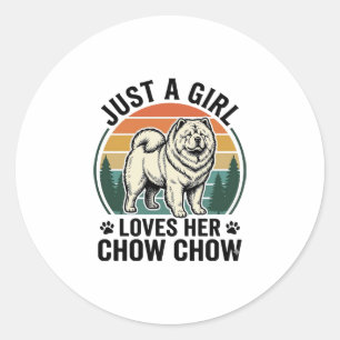 Adesivo Camisa de Cachorro Chow Chow Vintage Menina Amante