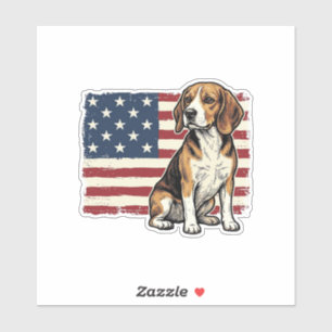 Adesivo Camisa de Cachorro com Bandeira Patriótica Beagle