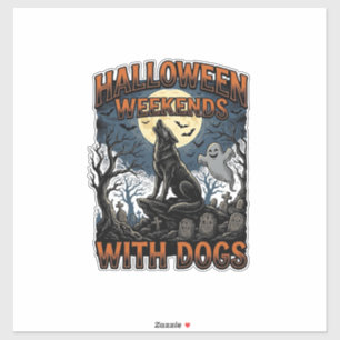 Adesivo Camisa de Cachorro de Halloween Vintage Cemitério 