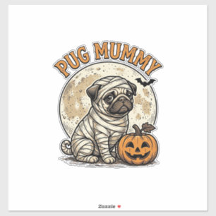 Adesivo Camisa de Cachorro Vintage de Halloween de Pug Múm