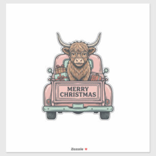 Adesivo Camisa de Caminhão de Natal de Vaca das Terras Alt