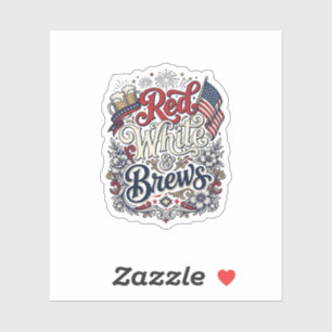 Adesivo Camisa de Cerveja Patriótica Vermelho Branco & Cer
