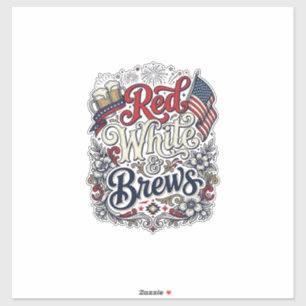 Adesivo Camisa de Cerveja Patriótica Vermelho Branco & Cer