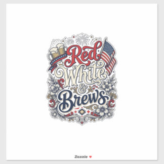 Adesivo Camisa de Cerveja Patriótica Vermelho Branco & Cer