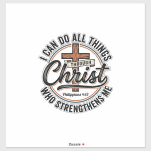 Adesivo Camisa de Citação Vintage Christian Philippians 4_