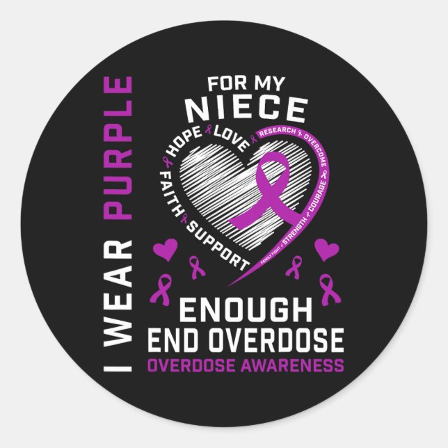 Adesivo Camisa de conscientização sobre overdose final suf (Frente)