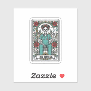 Adesivo Camisa de Desenho de Cartão de Tarot de Enfermeira