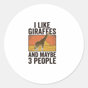 Adesivo Camisa de Desenho de Girafa Engraçada Vintage