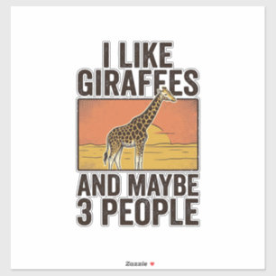 Adesivo Camisa de Desenho de Girafa Engraçada Vintage
