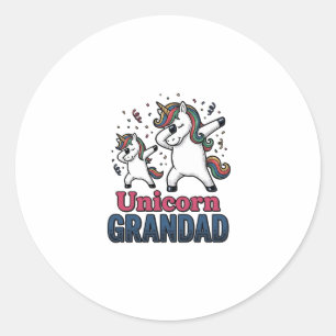 Adesivo Camisa de desenho de gravura vintage do avô unicór