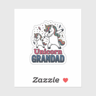 Adesivo Camisa de desenho de gravura vintage do avô unicór