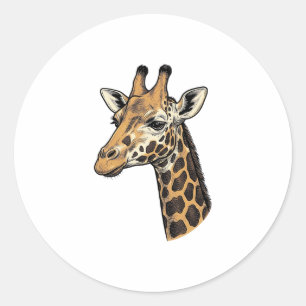 Adesivo Camisa de desenho de retrato de girafa com gravaçã